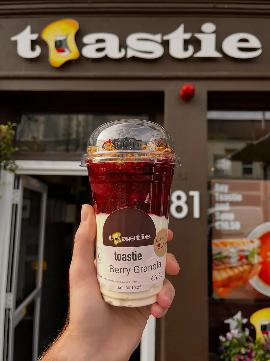 Berry granola pot outside Toastie
