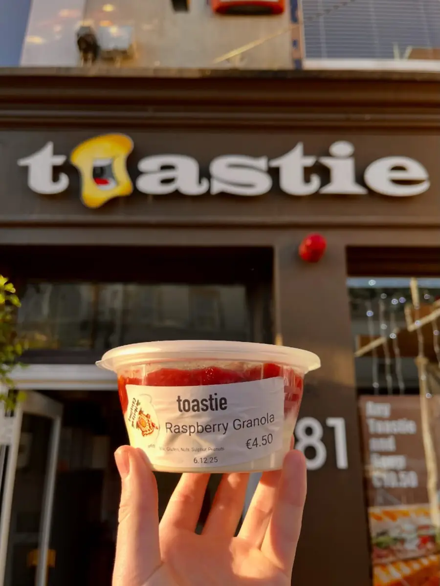 Granola outside the café