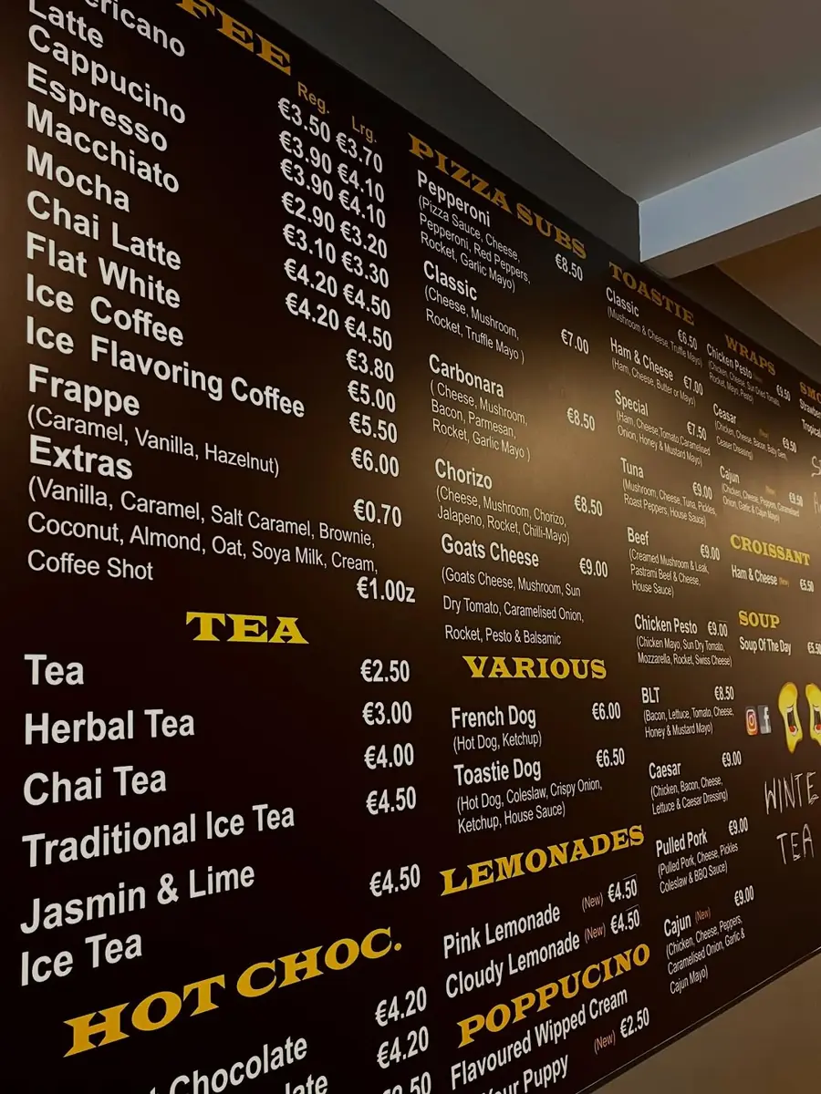 Toastie menu board